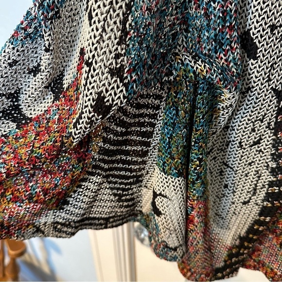 IC by Connie K Tunic Vest Loose Knit Multicolor Longline Sleeveless Gray Size S - Picture 7 of 11